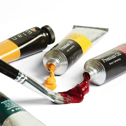 Elan Professional Oil Paint Set, 24 Vibrant Colors Tubes 1.7fl oz, Oil Paints for Canvas Painting, Art Paints for Adults & Artists - color: Oil, style: 24x1.7 Oz
