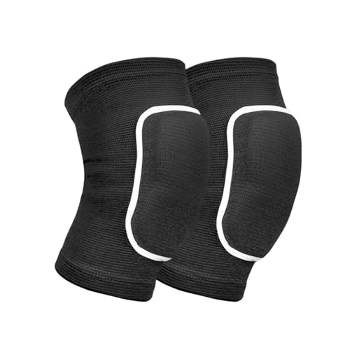 MINILUJIA Soft Breathable Knee Pads for Kid Elastic Nonslip Sponge Sleeves Flexible Children Knee Support Protector Sleeves Cover One Pair - color: black, size: Medium