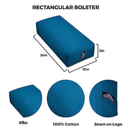 Mount Adams Firm Rectangular Yoga Bolster, 24x10x5in - color: Oceanside
