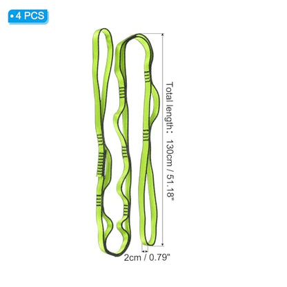 PATIKIL Daisy Chain Straps, Strong Climbing Strap Adjustable Nylon Chain Sling with Loops for Aerial Yoga Hammock Swing - color: Green, size: 51 Inch