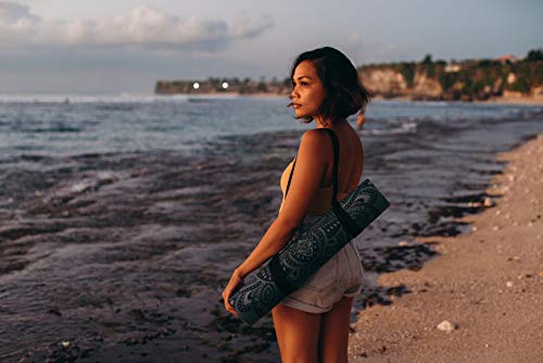 YOGA DESIGN LAB | The Infinity Mat | Luxurious Non-Slip Design Provides Unparalleled Grip to Support and Align You Beautifully | Eco-Friendly | w/Carrying Strap! - color: Mandala Teal, size: 5mm
