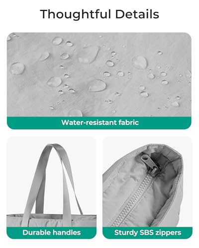 BAGSMART Gym Tote Bag for Women, 24L/28L Travel Tote Yoga Mat Bag - color: Grey, size: Small