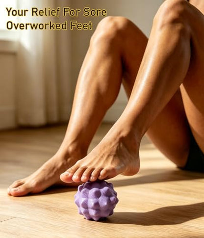 3 in 1 Foot Massage Ball Set, Standard Textured Peanut Massage Balls Kit, Deep Tissue Muscle Relaxation Therapy Tools Perfect for Home Office Gym Travel Use Purple Set - color: Purple Set