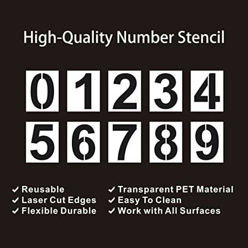 2 Inch Number Stencils Plastic Number Stencils Reusable Digital Painting Templates for Cake Stencil Address Templates - size: 2 Inch