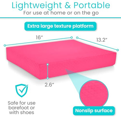 Vive Balance Pad - Foam Large Yoga Mat Trainer for Physical Therapy, Stability Workout, Knee and Ankle Exercise, Strength Training, Rehab - Chair Cushion for Adults, Kids, and Travel - color: Zen Pink