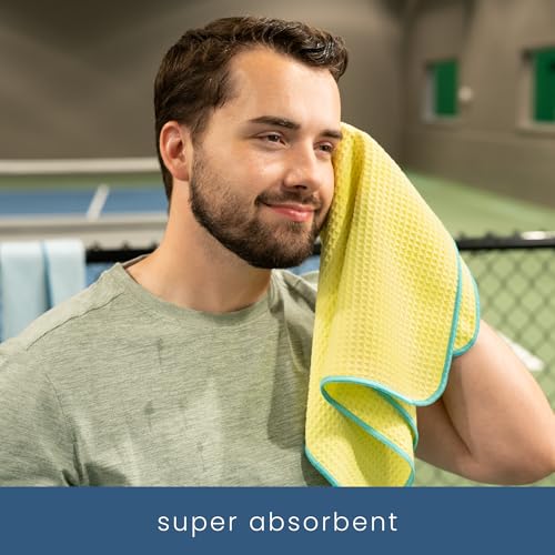 S&T INC. Microfiber Gym Towels, 3 Pack, 16" x 27", Honeycomb Pastels - color: Honeycomb Pastels