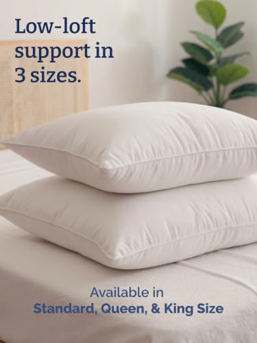 100% Cotton Bed Pillows - King Size Set of 2 - 20" x 40" (White) - size: King