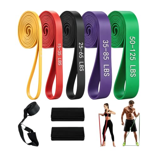 5-Level Resistance Bands for Working Out, Pull Up Assistance Bands - color: 5PCS-Multicolor(03)