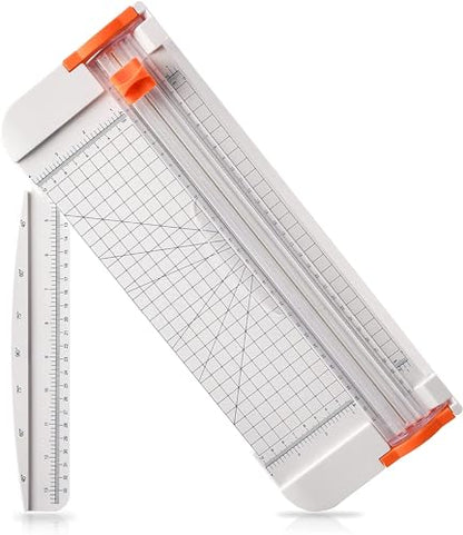 Famomatk 23PCS Weeding Tools for Vinyl, Craft Weeding Tools Set with 12Inch Paper Cutter and Trimmer for Scrapbooking,Silhouettes,Cameos,Lettering,Cutting,Craft Paper, Labels and Cardstock(White) - color: White