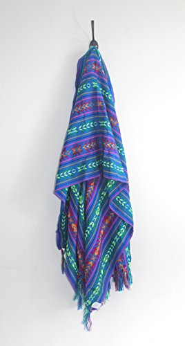 Del Mex Mexican Rebozo Shawl Blanket Doula - color: Blue, size: X-large (9 ft x 5 ft)