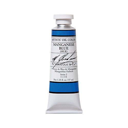 M. Graham Artist Oil Paint Manganese Blue 1.25oz/37ml Tube - color: Manganese Blue, size: 1.25 Fl Oz (Pack of 1)