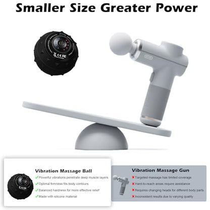 5-Speed Vibrating Massage Ball: Silicone Electric Massager with Auto Shut-Off, Physical Therapy Ball for Fitness, Mobility, and Relaxation, Wellness Gift (Black) - color: Black