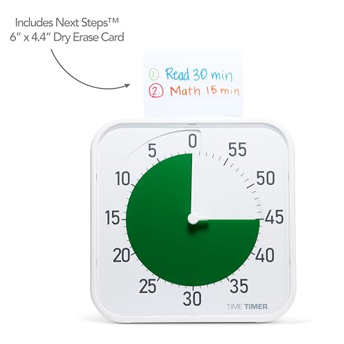 Time Timer Original 12" Visual Countdown Timer – Large 60-Minute Silent Classroom Visual Timer for SEL, Emotional Regulation, Focus, Calm Transitions, ADHD, Autism – (Green & White) - color: Green & White, size: 12 Inch