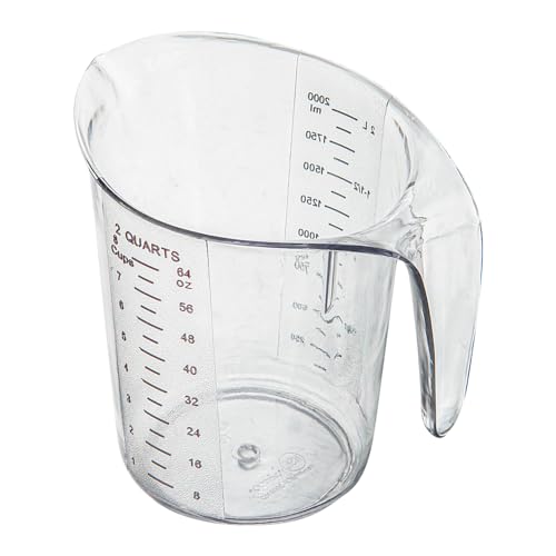 Restaurantware Plastic Measuring Cup - Chef 101 Measuring Jug with Dual Unit Markings, Dishwasher Safe - Clear Measuring Cup for Kitchen, Restaurants - size: 7.75" × 6.00" × 7.50"