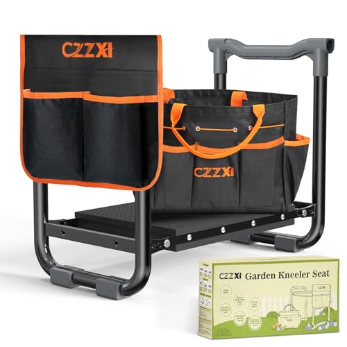 CZZXI Garden Kneeler and Seat, Wider and Thicker Kneeling Pad - color: Black & Orange
