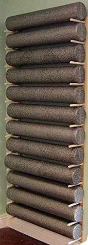 Sportify Classy Wood Foam Roller & Yoga Mat Storage Rack. Holds 4, 8, 12 etc. Sold by The Pairs and no. of Pairs You get Determines no. of mats/Rollers You Hold. Easy Wall Mount & Hardware. Black.