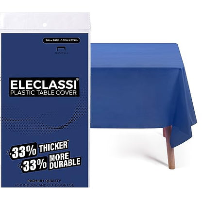 Eleclassi Navy Blue 12 Pack Premium Disposable Plastic Tablecloth 54 x 108 in - Plastic Table Cloth Disposable Tablecloth for Rectangle Table Up to 8 Feet - color: Navy Blue, size: 12 Pack Rectangle