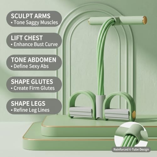 6-Tube Elastic Yoga Pedal Puller Resistance Band - color: Green