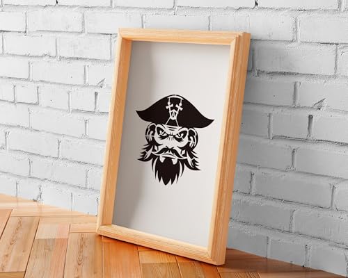 YKW 12 Pcs Pirate Stencils Set, Reusable Nautical Theme Painting Templates, Skull Crossbones Ship Captain DIY Crafts, for Wood Walls Chalkboards Rocks,Ideal for Crafters,and Artists - style: Piracy