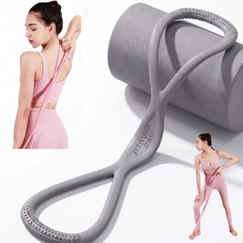 Resistance Bands with Handles,Figure 8 Resistance Band Elastic Fitness Bands Exercise Band for Home Yoga Gym Workout - color: Grey25LB-Enhanced Version