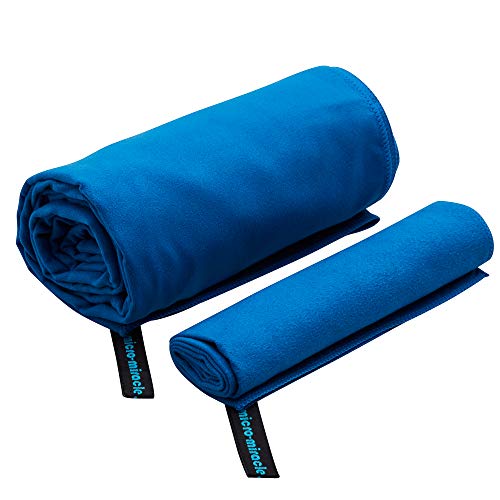 2-Pack Microfiber Towel - XXL Travel Quick Dry and Extra Soft Microfiber Towels, Lightweight and Compact for Gym, Swim Practice, Travel, Backpacking, Camping, RV, Beach, Camping - color: Blue