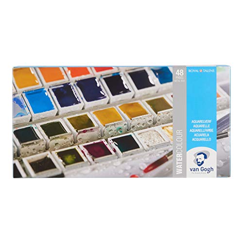 Van Gogh Watercolor Paint Set, General Selection, 48 Half-Pan - color: 48 General (Metal Tin), style: Half Pan