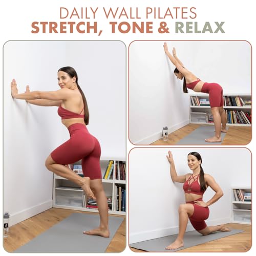 Wall Pilates Workout Cards for Women - 76 Large Exercise Cards - Pilates Bar & Resistance Bands Companion with Step-by-Step Instructions - Beginner Friendly Home Gym