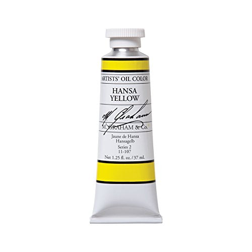 M. Graham & Co. Artist Oil Paint Hansa Yellow (Lemon Yellow) 1.25oz/37ml Tube - color: Hansa Yellow, size: 1.25 Fl Oz (Pack of 1)