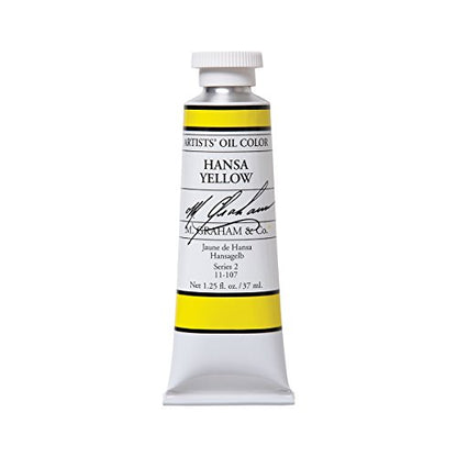 M. Graham & Co. Artist Oil Paint Hansa Yellow (Lemon Yellow) 1.25oz/37ml Tube - color: Hansa Yellow, size: 1.25 Fl Oz (Pack of 1)