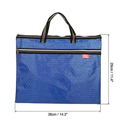 PATIKIL Waterproof Zipper File Bag, Documents Storage Zip Pouch, Blue | 11x14inch Bag Books Tools for Office Travel - color: Blue