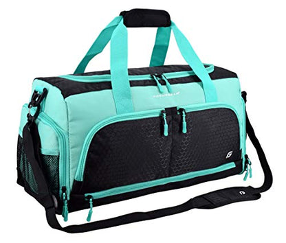 Ultimate Gym Bag 2.0: The Durable Crowdsource Designed Duffel Bag with 10 Optimal Compartments Including Water Resistant Pouch - color: Teal, size: Medium (20")
