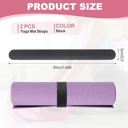 Yoga Mat Strap Slap Band, One Snap Yoga Mat Slap Band for Keep Mats Tightly Rolled Exercise Mat Sling Holder - color: Black