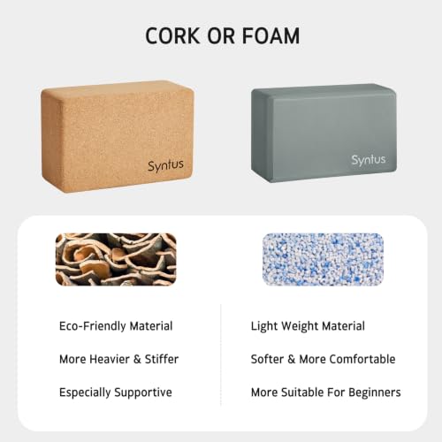 Syntus Cork Yoga Block for Yoga, Fitness, Pilates, Stretching