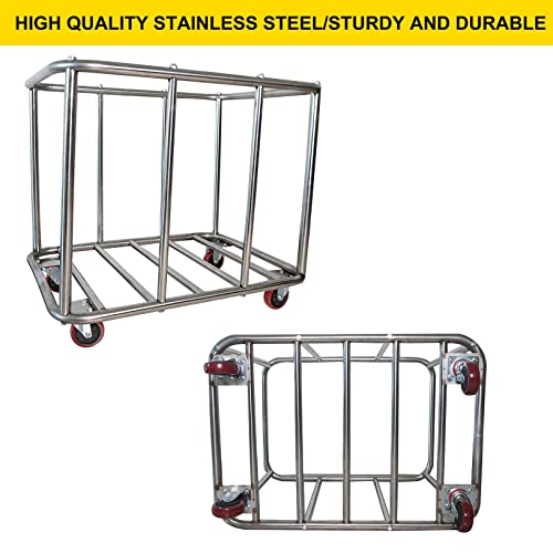 400L Industrial Rolling Laundry Cart,Commercial Laundry Basket with Wheels - color: Blue - 11.35 Bushels - 5