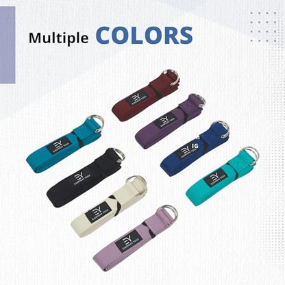 Everyday Yoga Strap with Metal D-Ring Athletic Stretching, 6ft/8ft/10ft | Durable Stretching Strap, Flexibility Training, Exercise & Fitness For Yoga, Pilates, Physical Therapy, Gym, Unisex-Adult - color: True Navy, size: 10 Foot