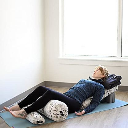 Hugger Mugger Round Yoga Bolster - Firm Round Shape, Higher Profile, Great Under Knees, Soft Support, Handmade in The USA - color: Aqua