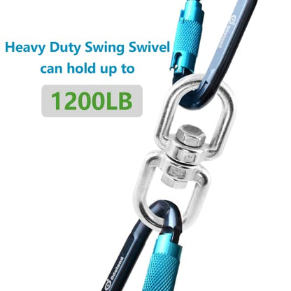 Bonsicoky Heavy Duty M8 304 Stainless Steel Swing Swivel | 360 Degree Rotational Device, For Web Tree Swing, Hammock Chair, Aerial Yoga, Climbing Rope, Hold Up to 1200LB - color: M8, size: 1 PCS