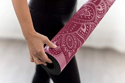 YOGA DESIGN LAB | The Infinity Mat | Luxurious Non-Slip Design Provides Unparalleled Grip to Support and Align You Beautifully | Eco-Friendly | w/Carrying Strap! - color: Mandala Rose, size: 5mm