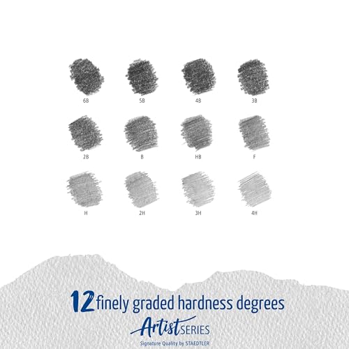 STAEDTLER Mars Lumograph Art Drawing Pencils (12-Pack) - Sustainable, Break-Resistant Graphite, Metal Case | Sustainable, Break-Resistant Graphite, Metal Case - style: Tin of 12