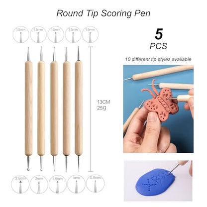 27 PCS Clay Tools Kit | Practical Polymer Clay Sculpting Set for Adults | Ideal for Air Dry Clay Pottery Craft, Dotting, Carving, Drawing, Molding, Modeling, Shaping, Baking