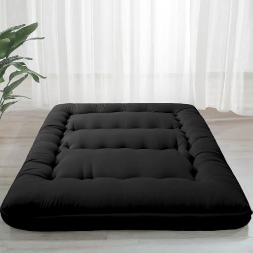 MAXYOYO 6" Extra Thick Japanese Floor Mattress Twin Folding Futon Mattress - color: Black, size: Twin