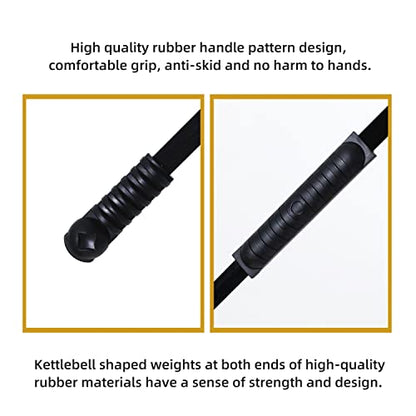 Elastic Fitness Stick Elastic Bar Body Exercise Bar Muscle Training for Exercise Tremor Stick Shoulder Rehabilitation Physical Therapy, Aerobics,Body Shaping Home Gym Yoga, Pilates - color: matt black