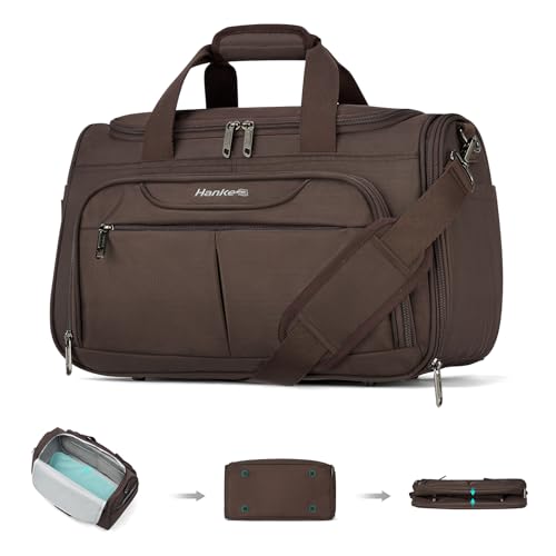 Hanke Small Underseat Carry On Luggage Bags for Travel with 10 Pockets. - color: Coffee, size: Underseat Carry-On