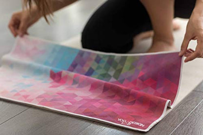 yogadesignlab | THE Hand Towel | Premium Non Slip Hand Towel | Designed in Bali | Colorful Eco Printed + Quick Dry + Soft | Hot Yoga, Bikram, Ashtanga, Sport, Barre, Travel (Tribeca Sand)