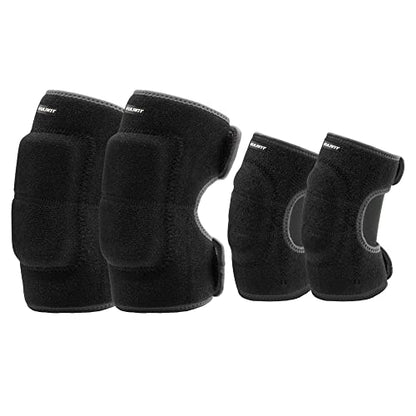 Elbow Pads and Knee Pads for Kids,Protective Pad Sets with Thickened Pad - color: Black, size: Medium