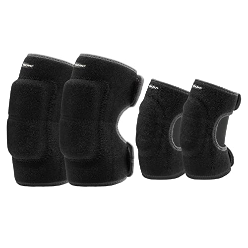 Elbow Pads and Knee Pads for Kids,Protective Pad Sets with Thickened Pad - color: Black, size: Small