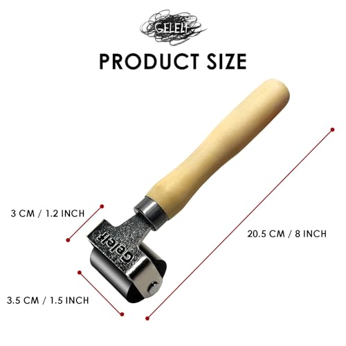 GELELF Smooth Peeling Brayer Roller - Wood Hand Roller Rollers Ink Roller Tape Roller for Gluing Taping Gel Printing Inking Block Printmaking Stamping Scrapbooks (#3: 1.5 Inch (3.5CM)) - color: #3: 1.5 Inch (3.5CM)