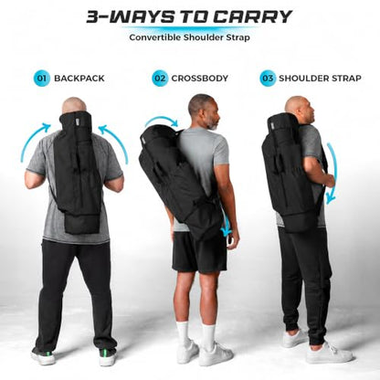 MAGNILAY Expandable Yoga Mat Bag, Adjustable Strap, Black, Large - color: Pure Black