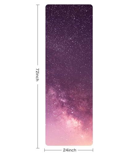 Non Slip Yoga Mat TPE Workout Mat for Men Women, Thick Workout Mat with Carrying Strap, Fitness Mats for Exercise, Yoga, Fitness, Pilates, Floor Workouts (72" x 24" x 6mm) - color: starry sky-C