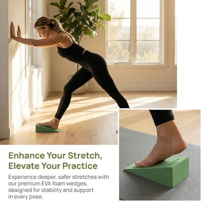 2 Pieces Yoga Foam Wedge, EVA Wedge Block, Heel Stretcher Back Support, Slant Board Calf Stretcher